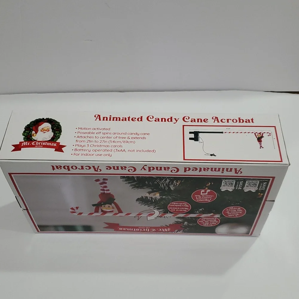 Animated candy cane acrobat‎ elf new